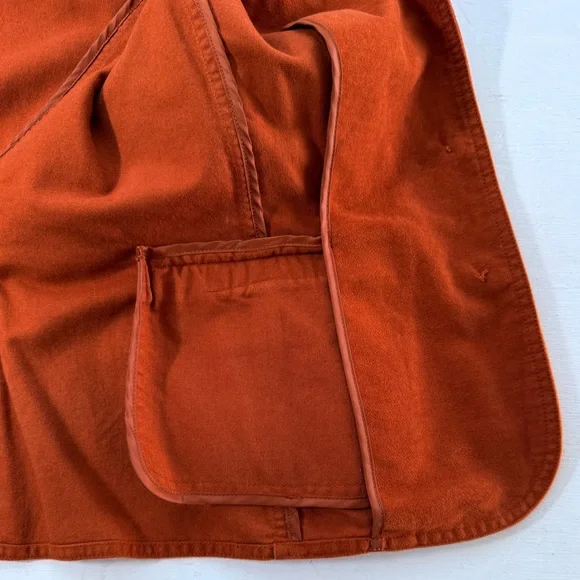 J. JILL Women’s Brushed Cotton Burnt Orange Blazer Jacket Size 4 Earthy Fall - Picture 7 of 11
